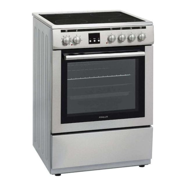 Κουζίνα Finlux FLCM 6000A IX 65lt με Κεραμικές Εστίες Π60εκ. Inox