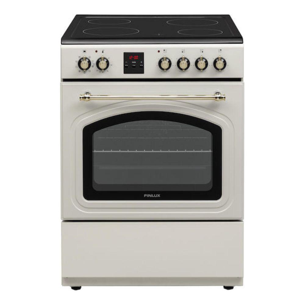 Κουζίνα Finlux FLCR 600MD 69lt με Κεραμικές Εστίες Π60εκ. Μπεζ - Εικόνα 1