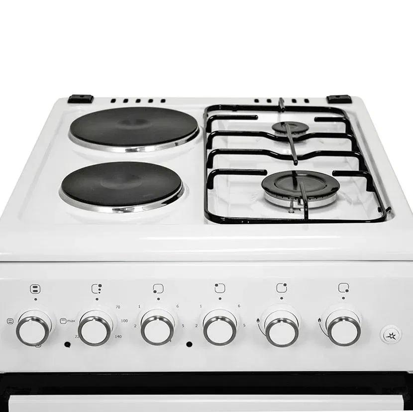 Κουζίνα Muhler ELC-500G με Εστίες Υγραερίου &amp; Ρεύματος λευκή Π50εκ. - Εικόνα 2