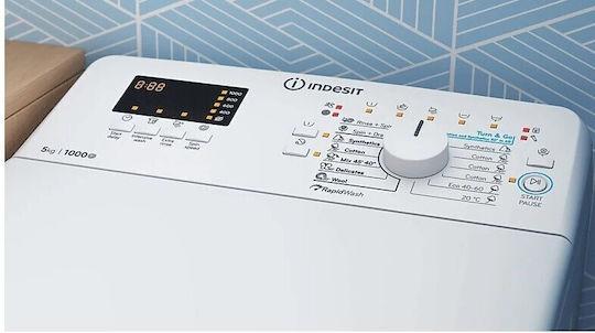 Indesit Πλυντήριο Ρούχων Άνω Φόρτωσης 5kg 1000 Στροφών BTW S50400 EU/N - Εικόνα 3