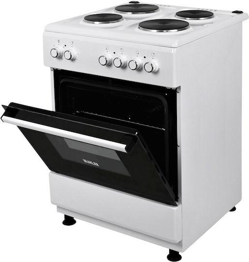 Κουζίνα Muhler ELC-600E Εμαγιέ λευκή Π60εκ - Εικόνα 2