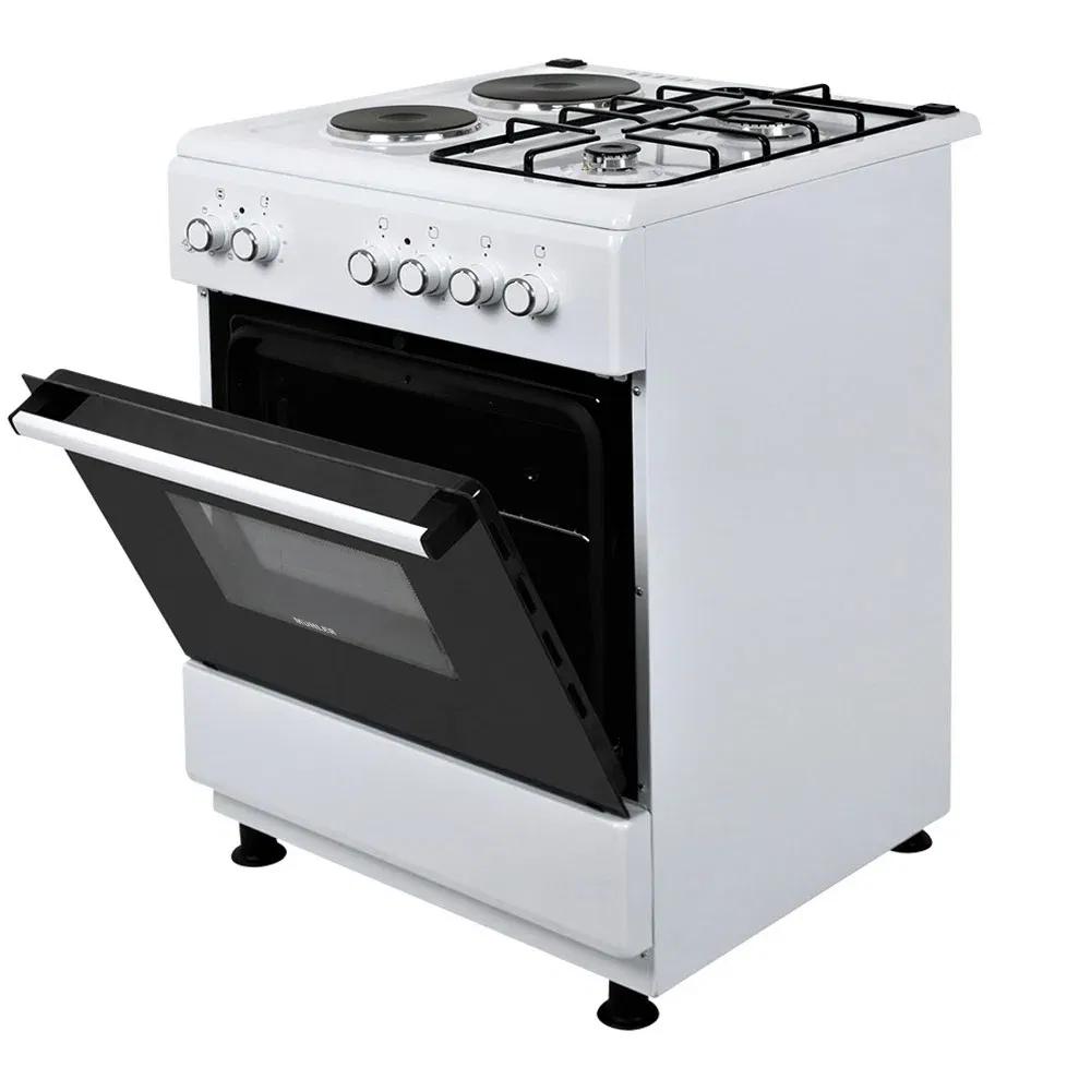 Κουζίνα Muhler ELC-600G με Εστίες Υγραερίου &amp; Ρεύματος λευκή Π60εκ. - Εικόνα 3