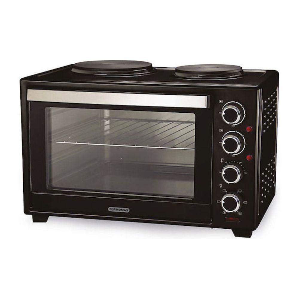 Termomax TX56CL Ηλεκτρικό Φουρνάκι 56lt με 2 Εστίες και Αέρα Μαύρο - Εικόνα 1