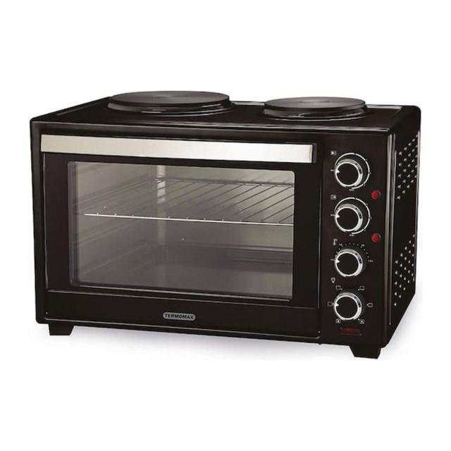 Termomax TX56CL Ηλεκτρικό Φουρνάκι 56lt με 2 Εστίες και Αέρα Μαύρο